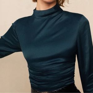 Zara satin effect high collar blouse